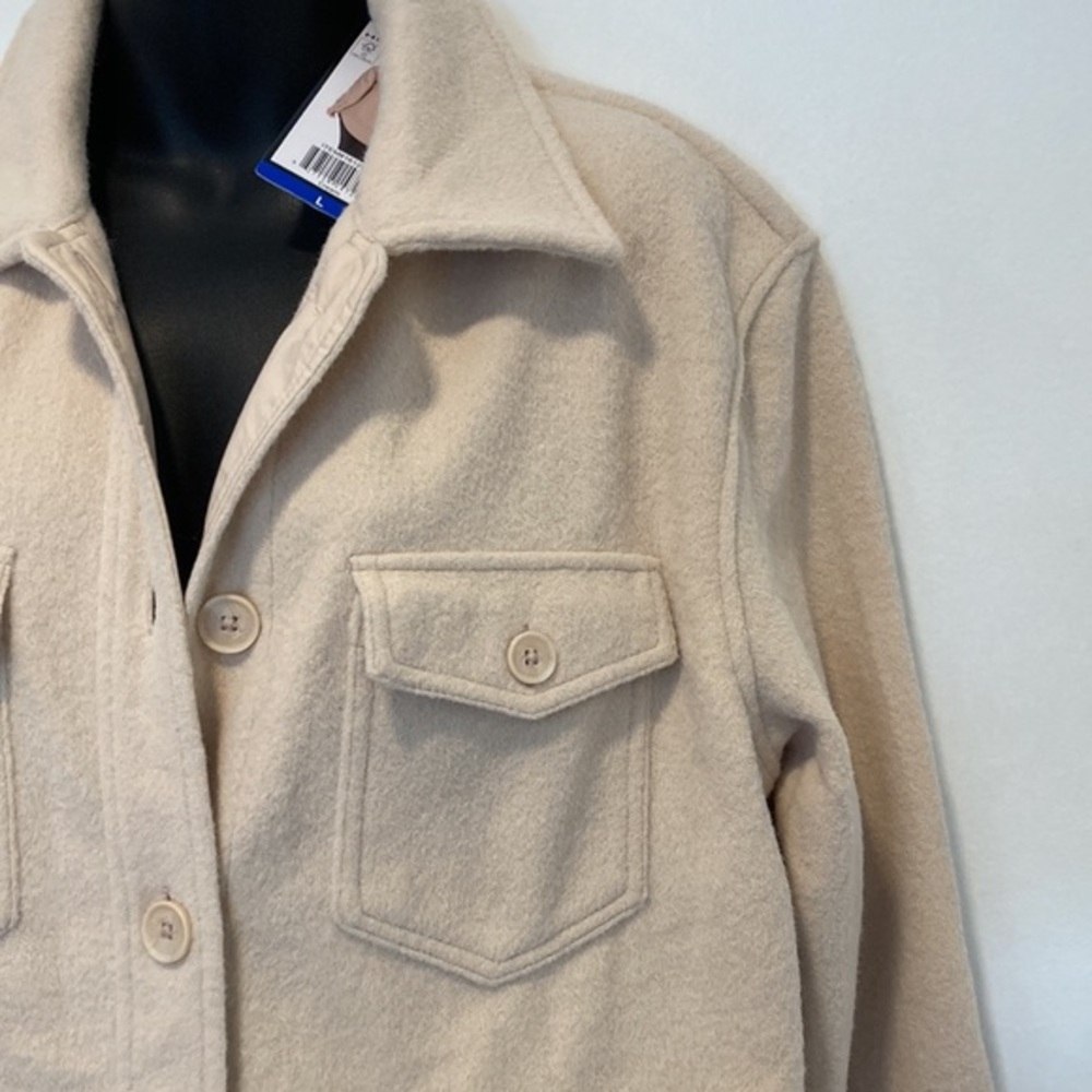 HILLARY RADLEY Cream Button Up Jacket Size Large - Picture 5 of 7